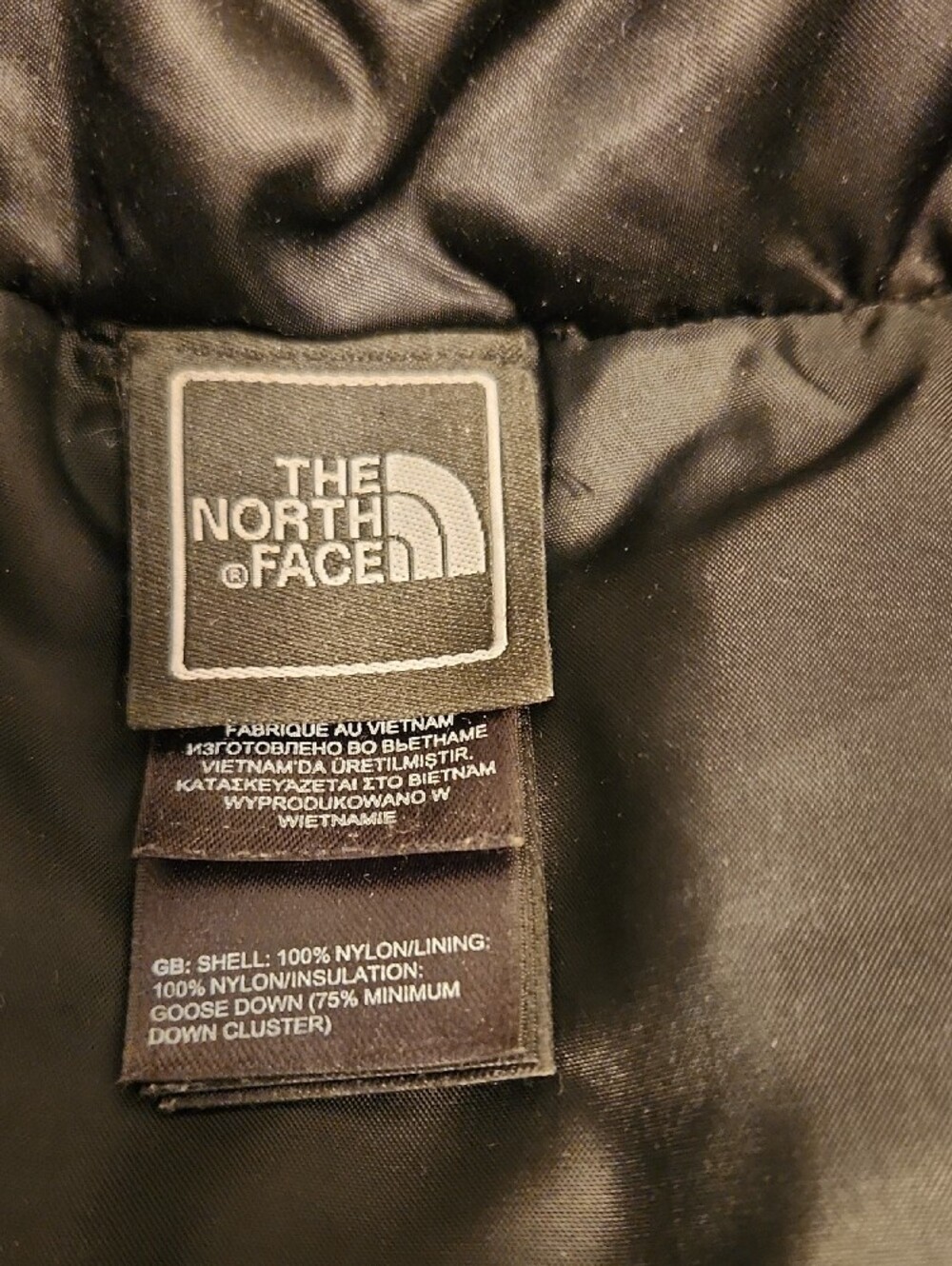 The North Face Women's Black Diamond-Quilt Puffer Vest with Pink Ribbon - Picture 2 of 4